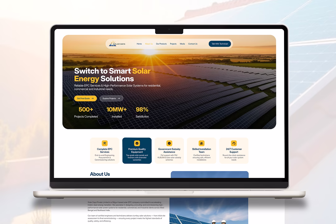 Solar Days Product Catalog Grid Showing Panels, Inverters and EPC Equipment