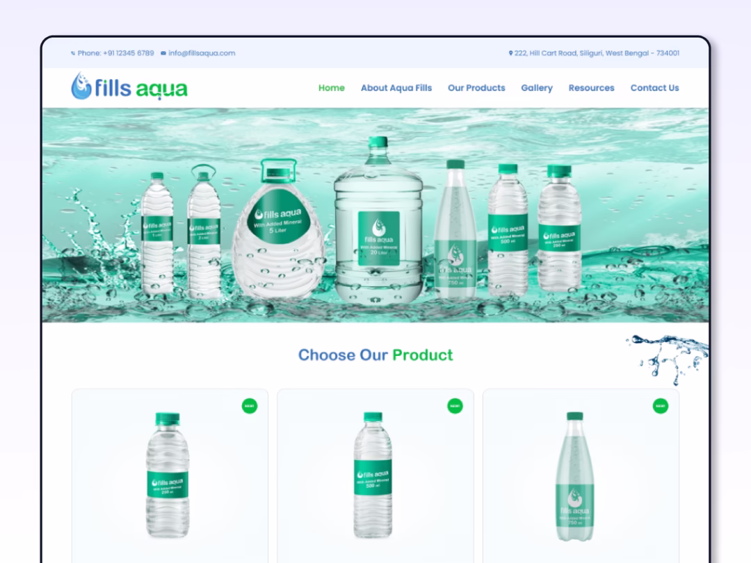 Web Design for Water Supply Company
