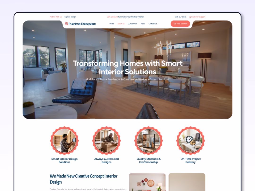 Web Design for Interior Desing